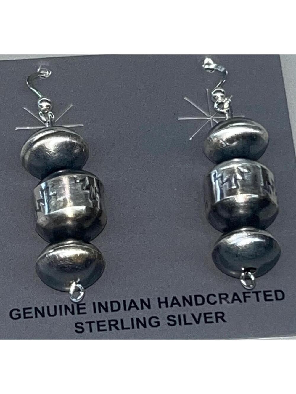 Native American Navajo handmade sterling silver Navajo pearl earrings